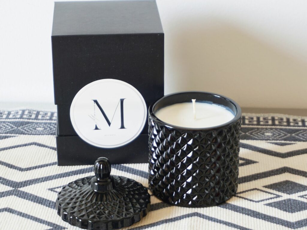 ombre leather scented candle